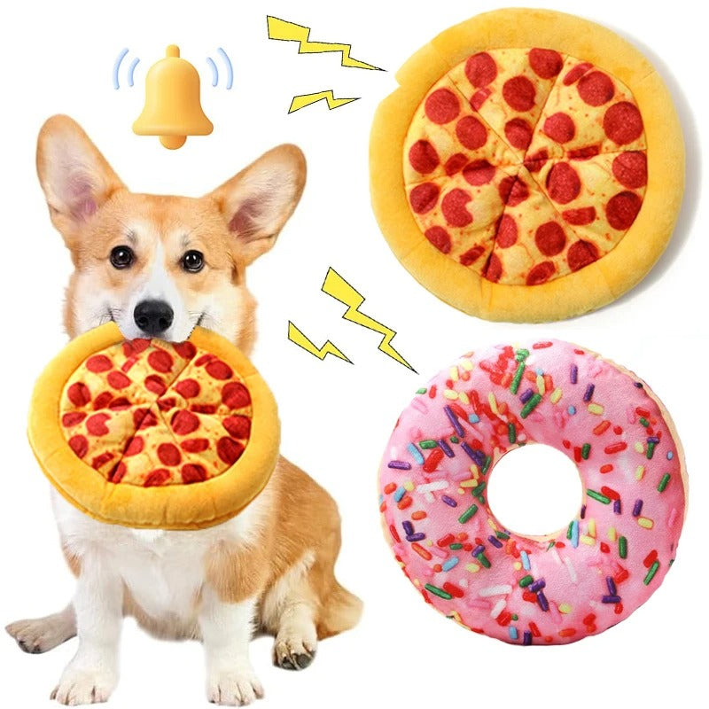 Dog Toy: Doughnut & Pizza-Shaped Chew Toy for Puppies and Adult Dogs