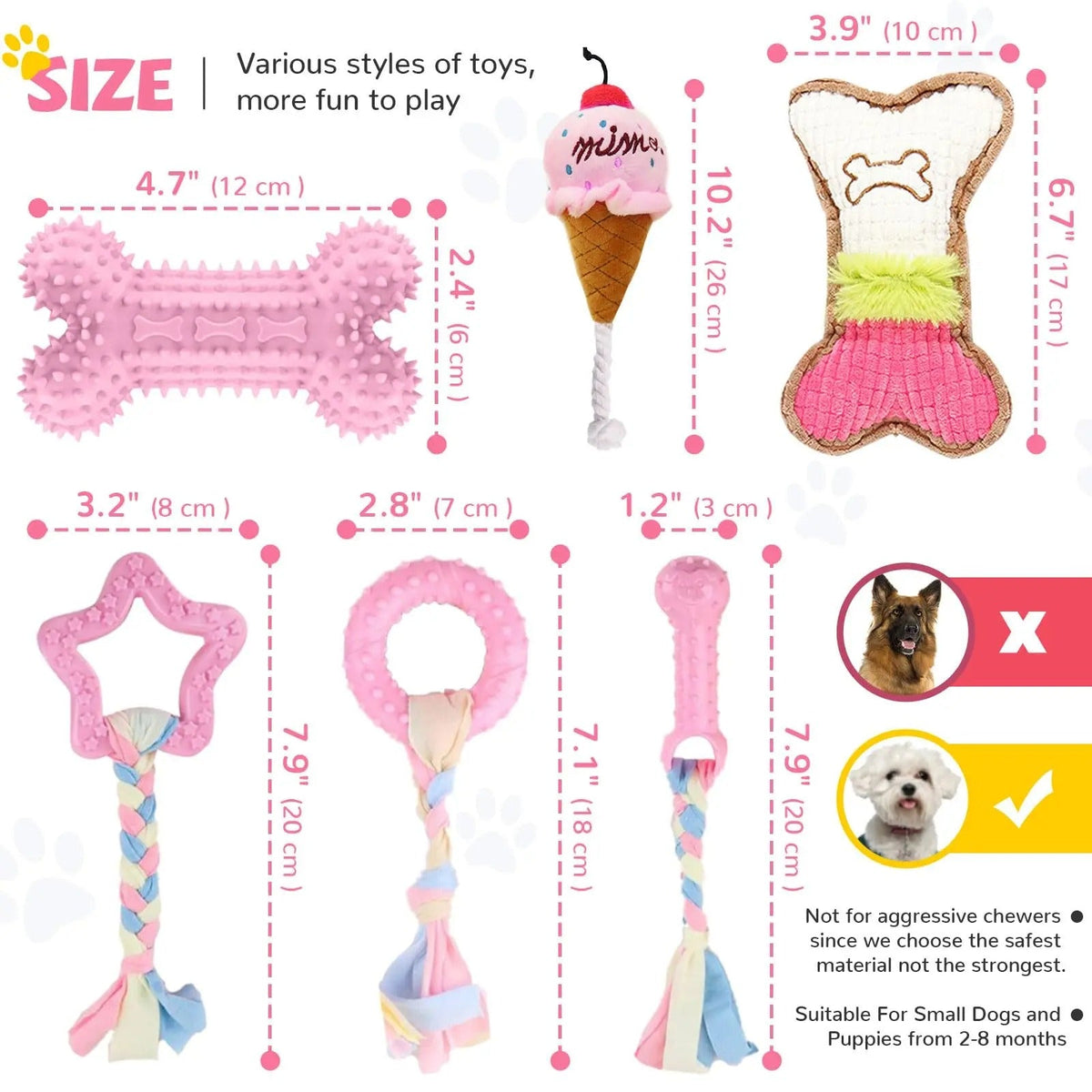 6-Piece Puppy Teething Toy Set – Chew Toys for Small Dogs & Puppies