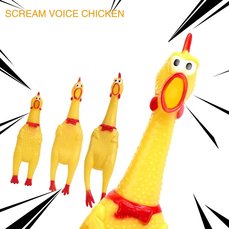 Squeak Chicken Dog Toy – Interactive Plush Pup Toy with Realistic Squeaker
