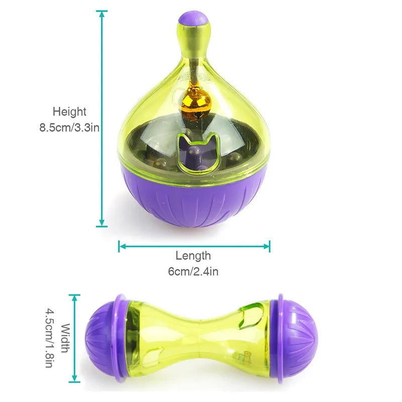 Pet Cat & Dog Fun Feeding Toy – Wobbling Tumbler Ball for Slow Eating