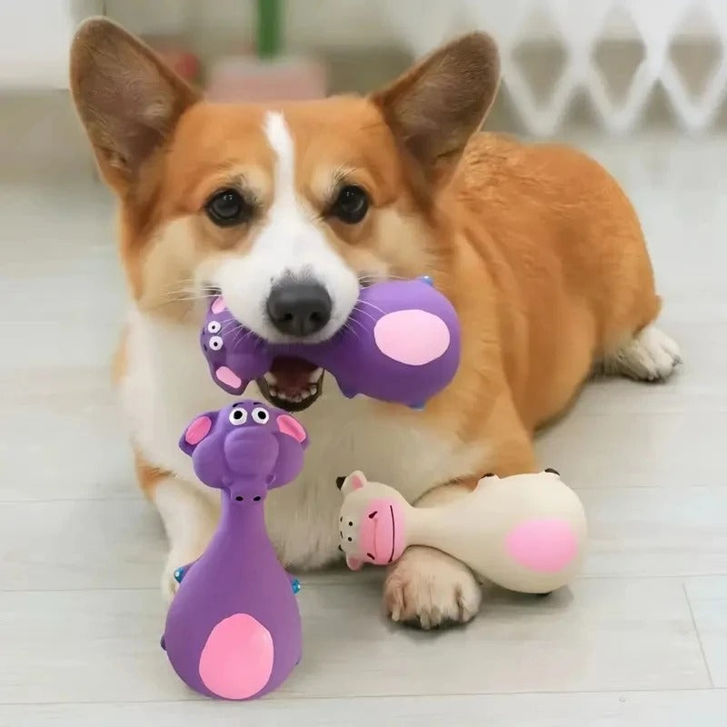 Squeaky Interactive Dog Chew Toy with Thorns & Hooks