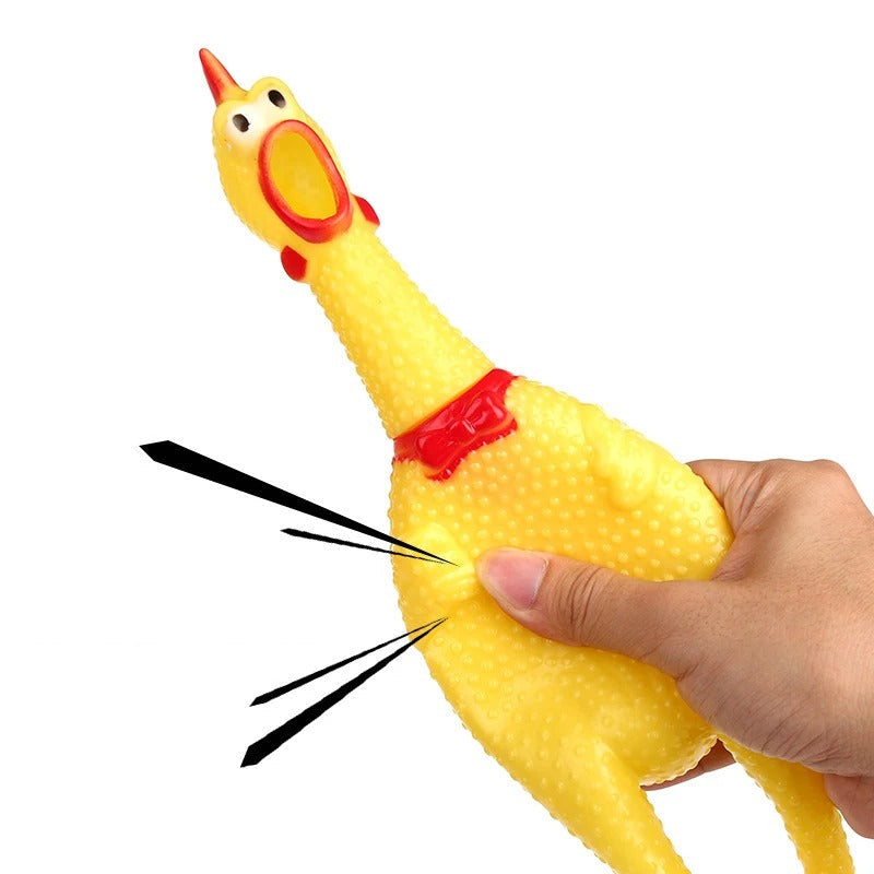 Squeak Chicken Dog Toy – Interactive Plush Pup Toy with Realistic Squeaker
