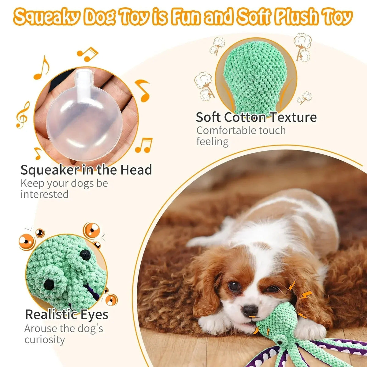 Cat & Dog Squeaky Octopus Shell Puzzle Toy – Interactive Pet Brain Game