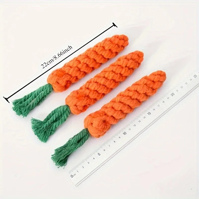 Carrot Cotton Rope Chew Toy for Dogs – Fun, Healthy & Durable!