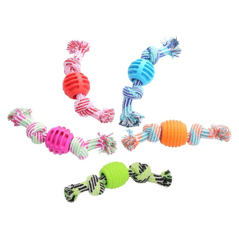 Dog Chew Toy – Durable Cotton Rope with Double Knot for Tugging & Dental Care