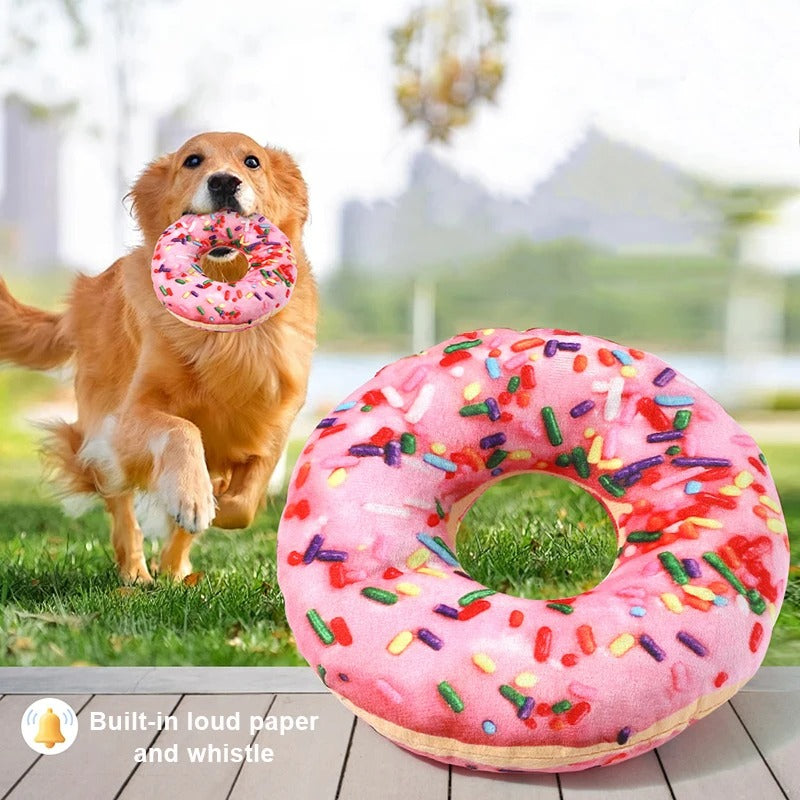 Dog Toy: Doughnut & Pizza-Shaped Chew Toy for Puppies and Adult Dogs