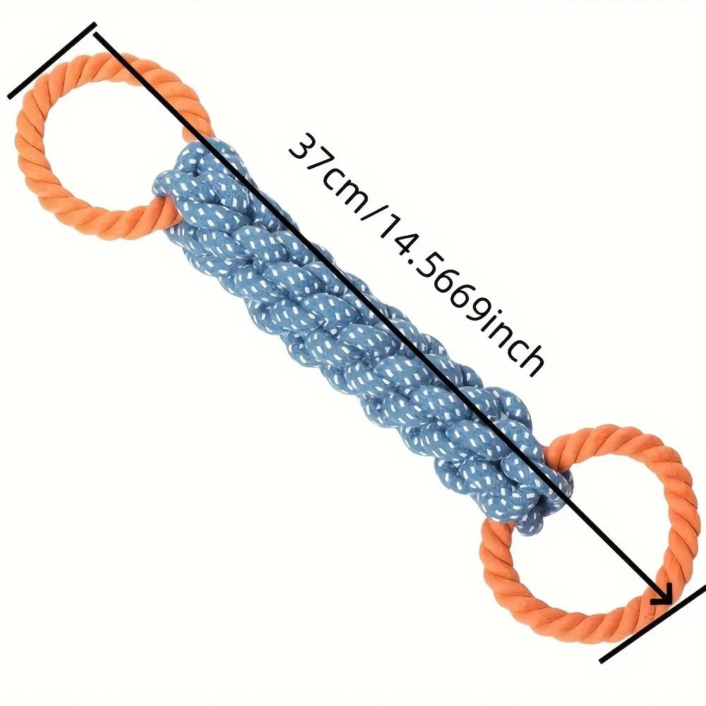 Dog Rope Toy with Double Rings – Durable Chew & Tug-of-War Toy for Medium to Large Dogs