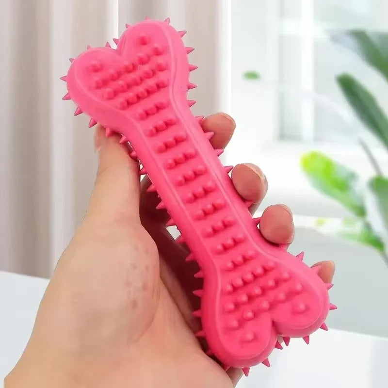 Soft Rubber Bone-Shaped Chew Toy for Dogs — Bite-Resistant & Dental-Friendly!