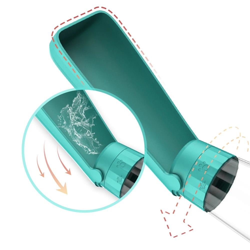 Portable Dog Water Bottle with Built-In Bowl