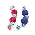 Double Knot Cotton Rope Dog Toy with Ball – Chew & Tug Toy for Small Dogs