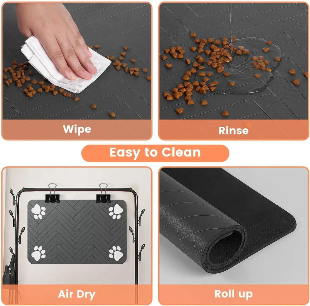 Absorbent Pet Feeding Mat for Food & Water Bowls