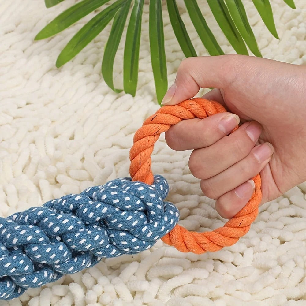 Dog Rope Toy with Double Rings – Durable Chew & Tug-of-War Toy for Medium to Large Dogs