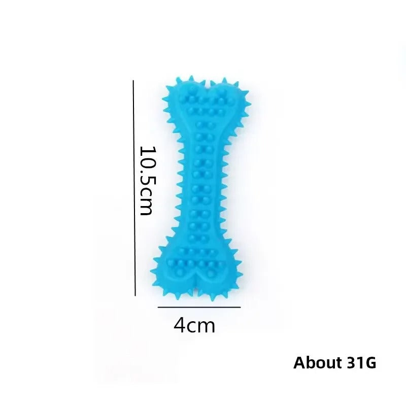 Soft Rubber Bone-Shaped Chew Toy for Dogs — Bite-Resistant & Dental-Friendly!