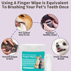 Pet Tooth Cleaning Finger Wipes – Gentle, Disposable Dental Care for Dogs & Cats