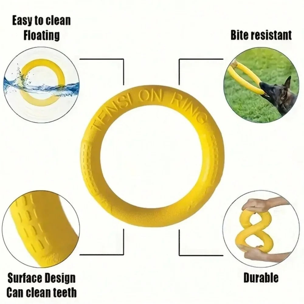 Flying Disc Training Ring Puller – Durable Dog Toy for Fetch, Tug & Water Play