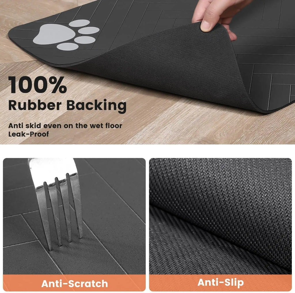 Absorbent Pet Feeding Mat for Food & Water Bowls