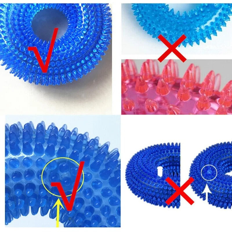 Dog Chew Toy with Thorn & Hook Texture — Squeaky Dental Chew for Puppies & Adult Dogs