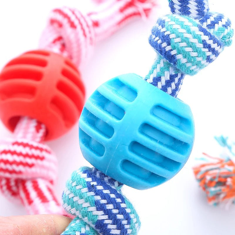Dog Chew Toy – Durable Cotton Rope with Double Knot for Tugging & Dental Care