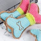 Bone-Shaped Plush Chew Toy for Dogs