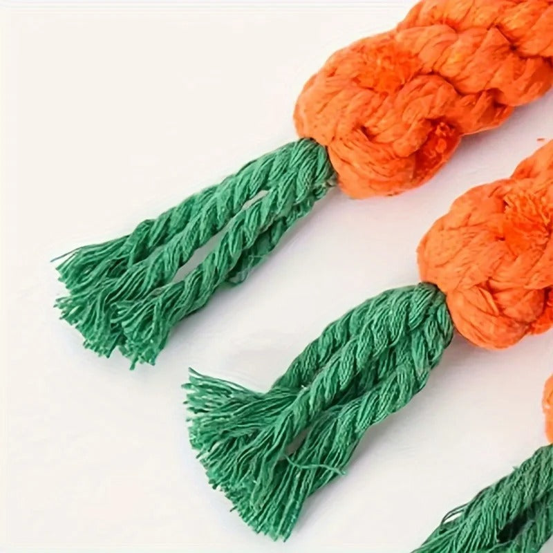 Carrot Cotton Rope Chew Toy for Dogs – Fun, Healthy & Durable!