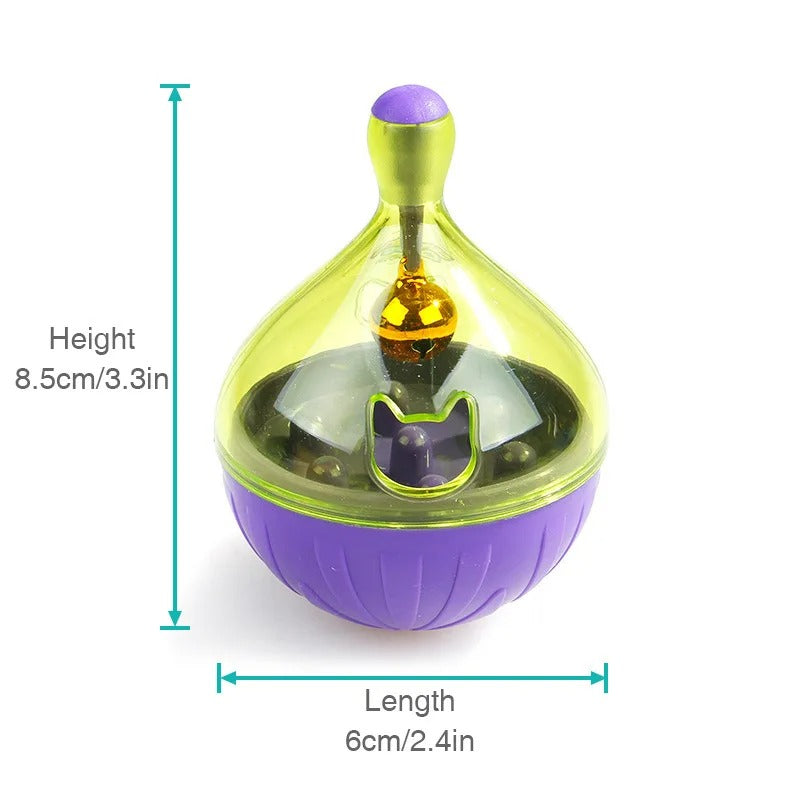 Pet Cat & Dog Fun Feeding Toy – Wobbling Tumbler Ball for Slow Eating