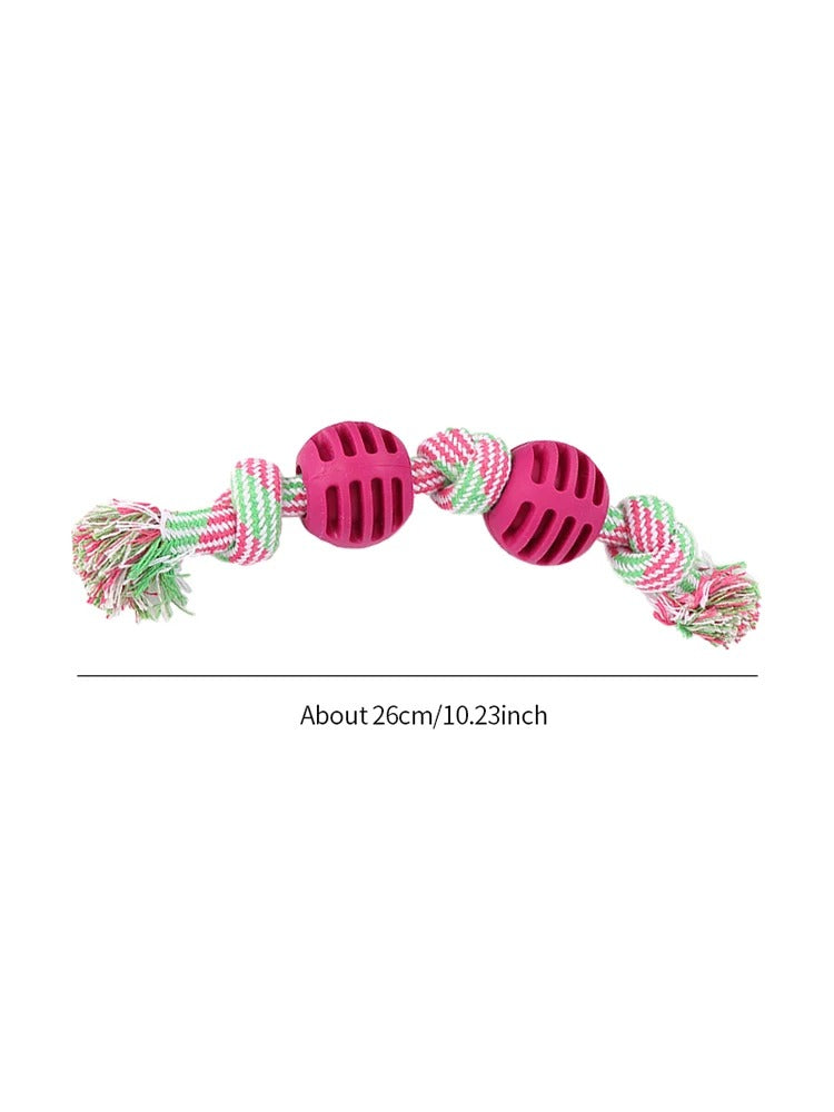 Double Knot Cotton Rope Dog Toy with Ball – Chew & Tug Toy for Small Dogs