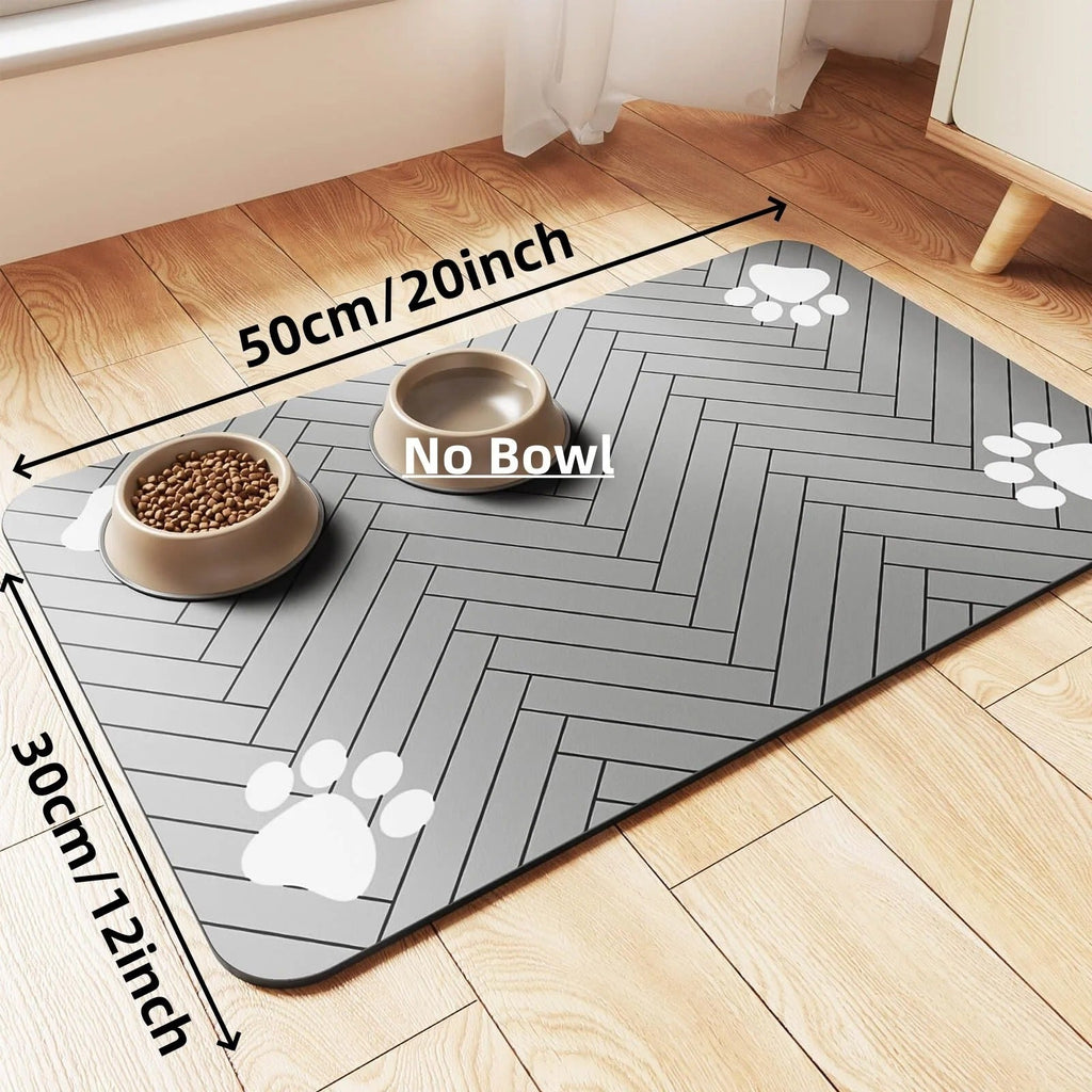 Absorbent Pet Feeding Mat for Food & Water Bowls