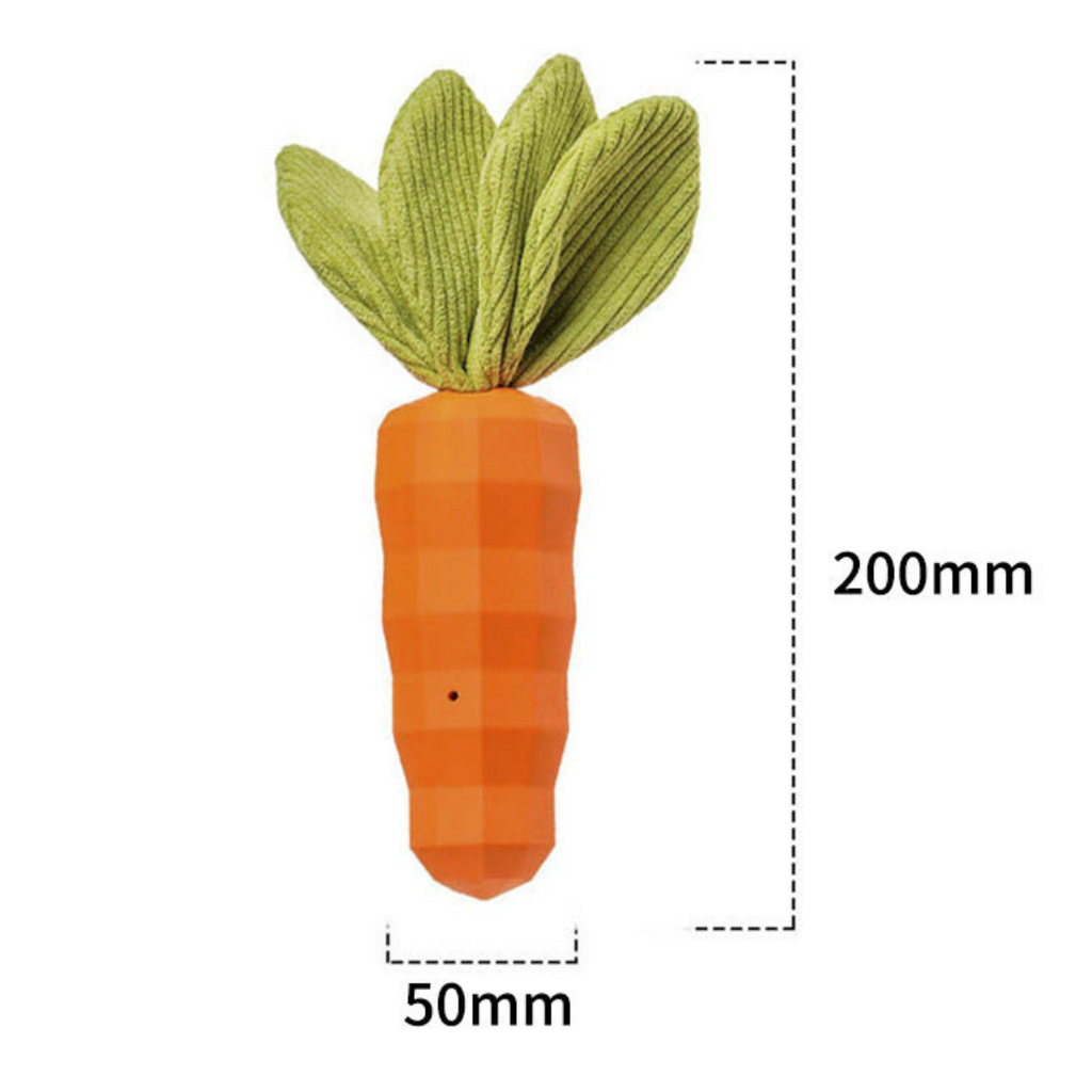 Eco-Friendly Natural Rubber Dog Chew Toy — Carrot Shape