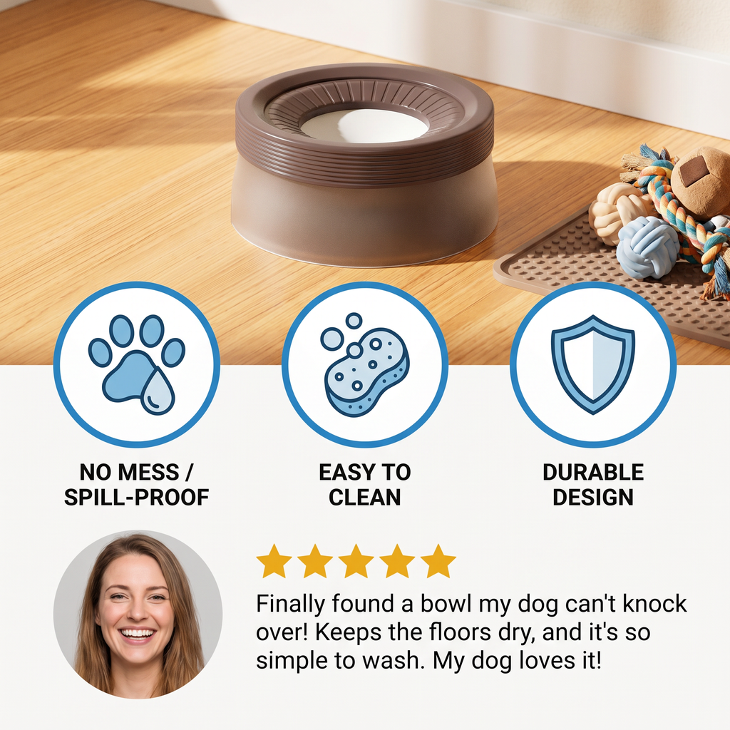 No-Spill Dog Water Bowl – Mess-Free Hydration for Active Dogs