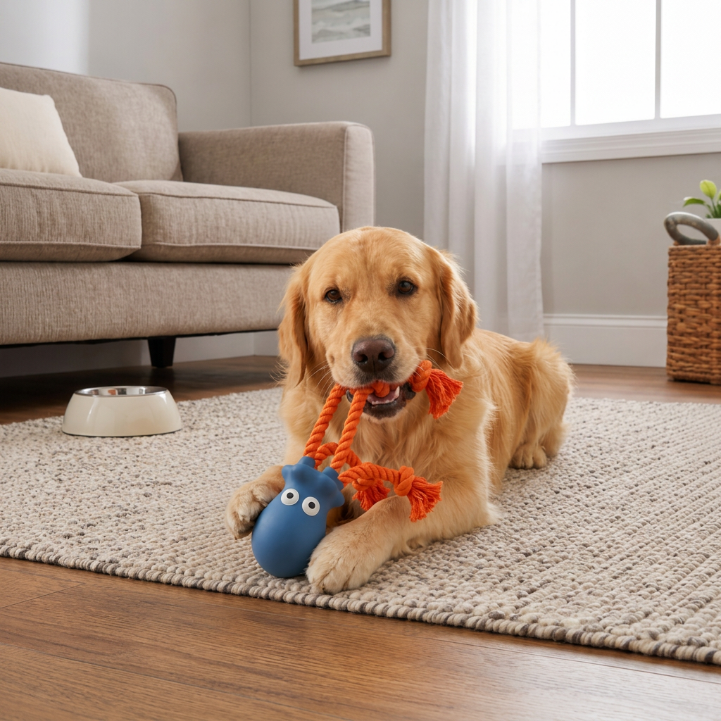 Durable Floating Dental Latex & Rope Dog Toy — Chew, Tug & Splash!