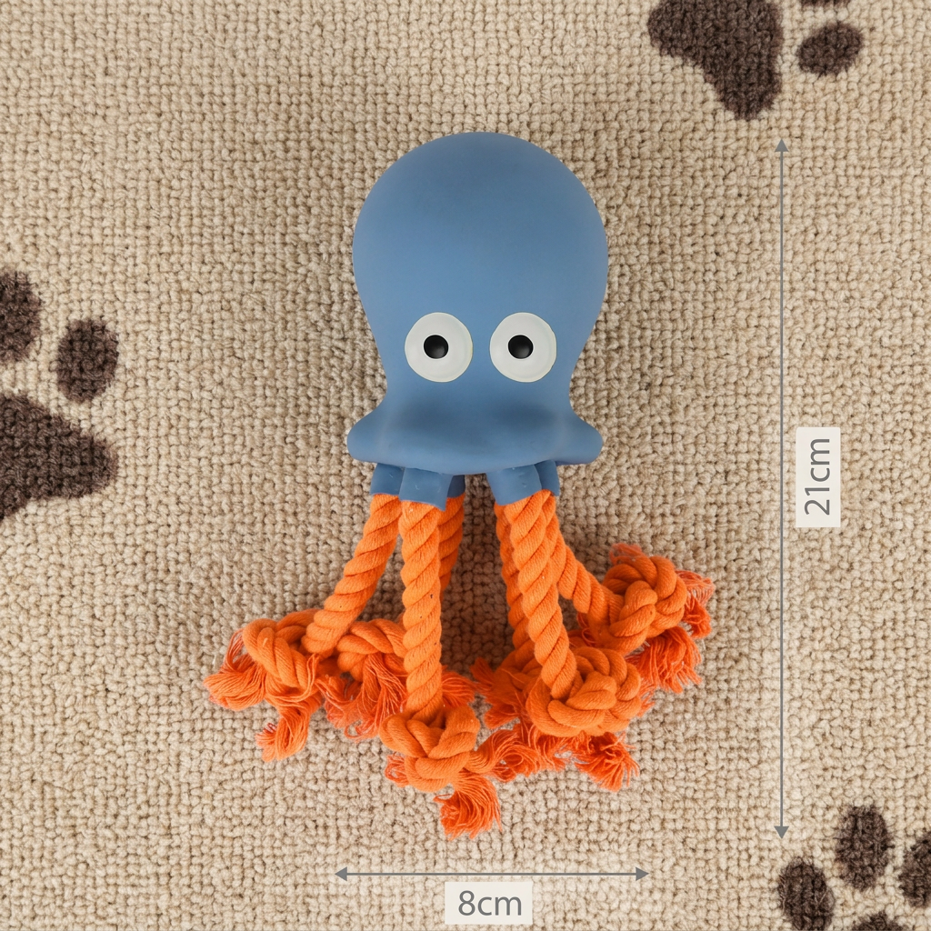 Durable Floating Dental Latex & Rope Dog Toy — Chew, Tug & Splash!