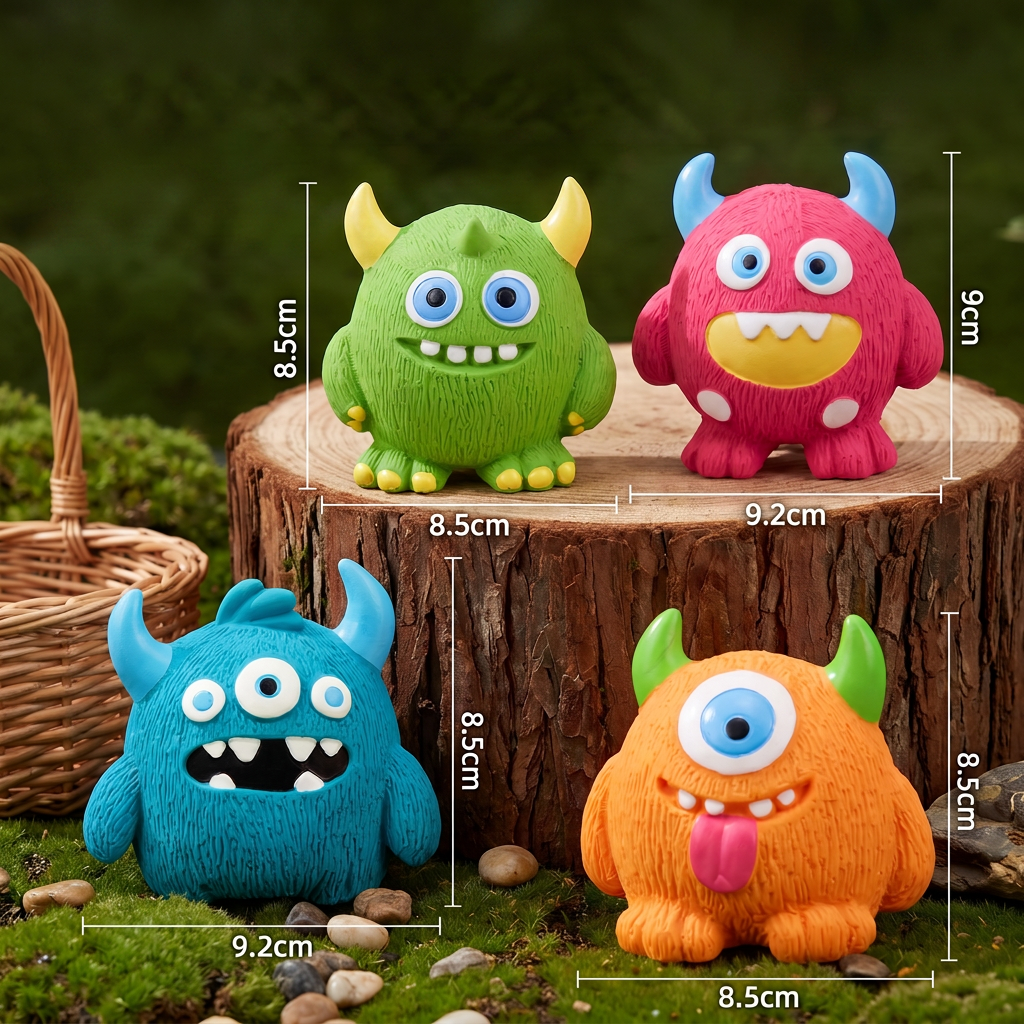 Durable Eco-Friendly Monster Teeth-Cleaning Squeaky Dog Toy