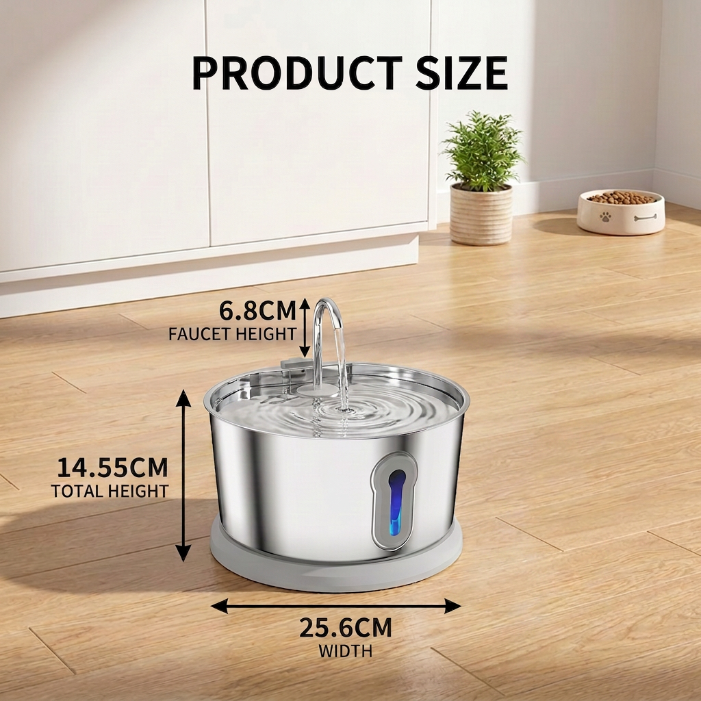Smart Antibacterial Stainless Steel Pet Water Fountain — 4L Ultra-Quiet for Cats & Dogs