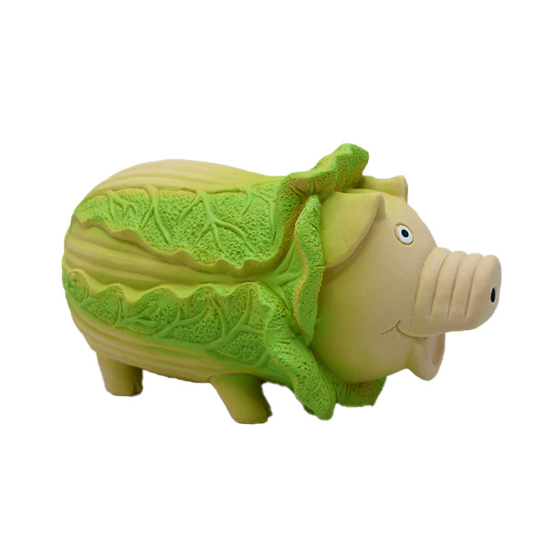 Durable Squeaky Latex Farm Animal Dog Toy – Pig Shape with Fun Squeaker