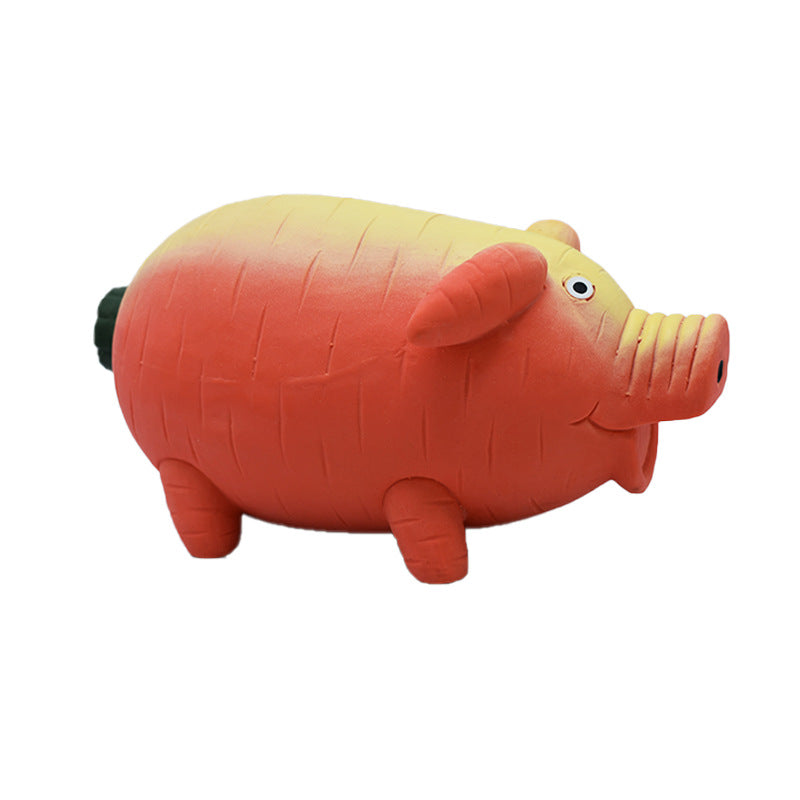Durable Squeaky Latex Farm Animal Dog Toy – Pig Shape with Fun Squeaker