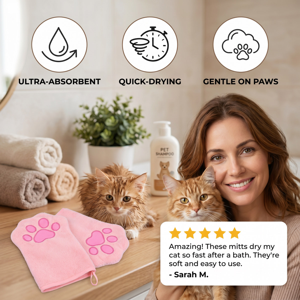 Quick-Drying Pet Towel – Super Absorbent, Soft & Compact for Dogs & Cats