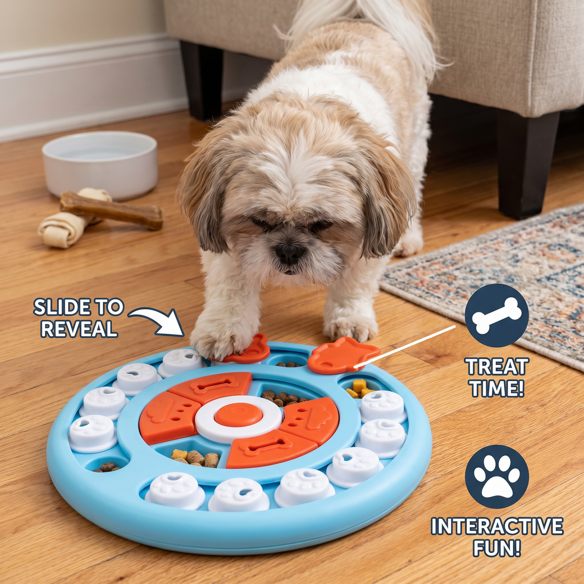 Interactive Dog Food Puzzle Toy — Mental Stimulation & Slow-Feeding Treat Dispenser