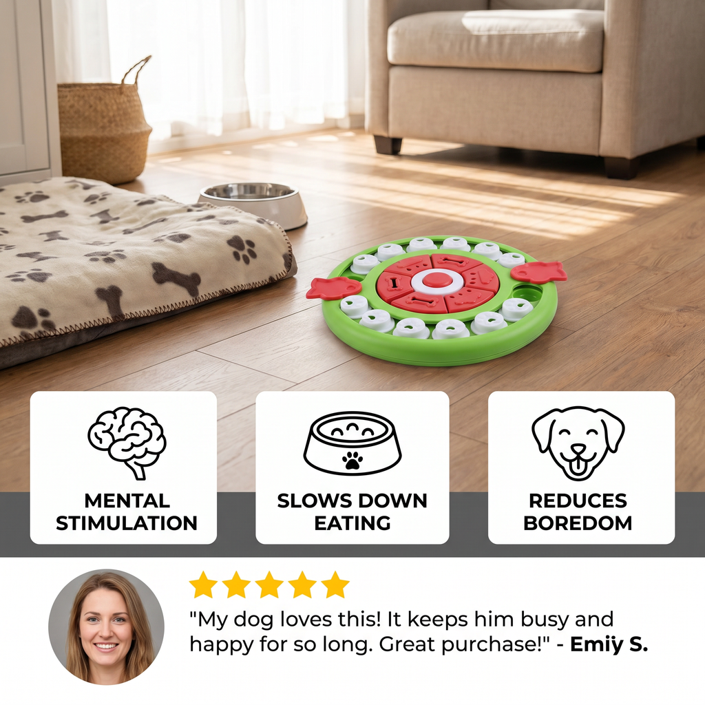 Interactive Dog Food Puzzle Toy — Mental Stimulation & Slow-Feeding Treat Dispenser