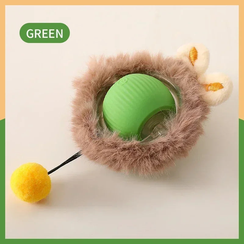Active Rolling Ball Dog Toy with Soft Fur – Interactive Chase Toy for Mental Stimulation & Exercise