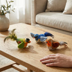 Self-Entertaining Realistic Chirping Plush Bird Cat Toy