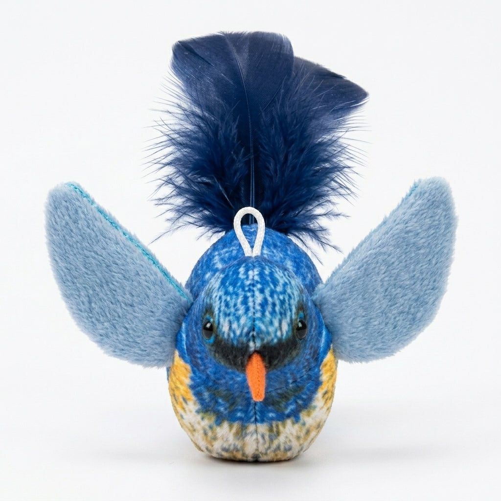 Self-Entertaining Realistic Chirping Plush Bird Cat Toy