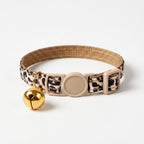 Leopard Print Pet Collar with Adjustable Bell for Cats & Small Dogs