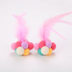Cat Feather Bell Toy – Interactive Ball-Shaped Cat Toy with Jingle Bell & Colorful Feathers