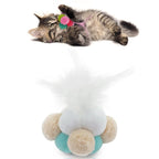 Cat Feather Bell Toy – Interactive Ball-Shaped Cat Toy with Jingle Bell & Colorful Feathers