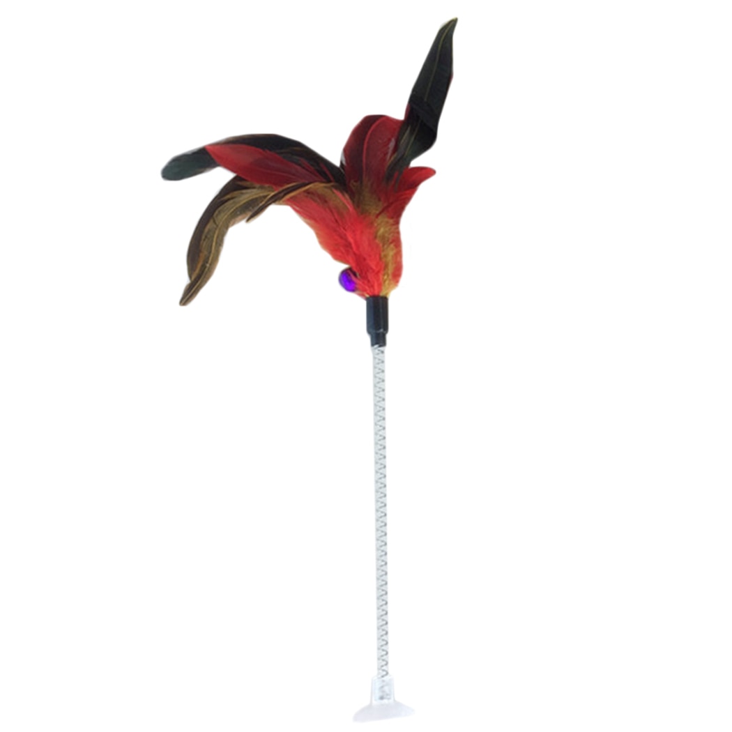 Spring-Activated Cat Feather Toy – Bouncing Mouse with Realistic Feather