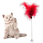 Cat Feather Toy with Bell – Spring-Activated Teaser Toy for Solo Play