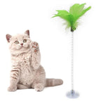 Cat Feather Toy with Bell – Spring-Activated Teaser Toy for Solo Play