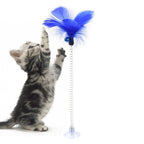 Cat Feather Toy with Bell – Spring-Activated Teaser Toy for Solo Play