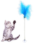 Cat Feather Toy with Bell – Spring-Activated Teaser Toy for Solo Play