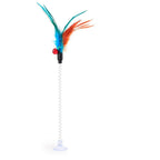 Spring-Activated Cat Feather Toy – Bouncing Mouse with Realistic Feather